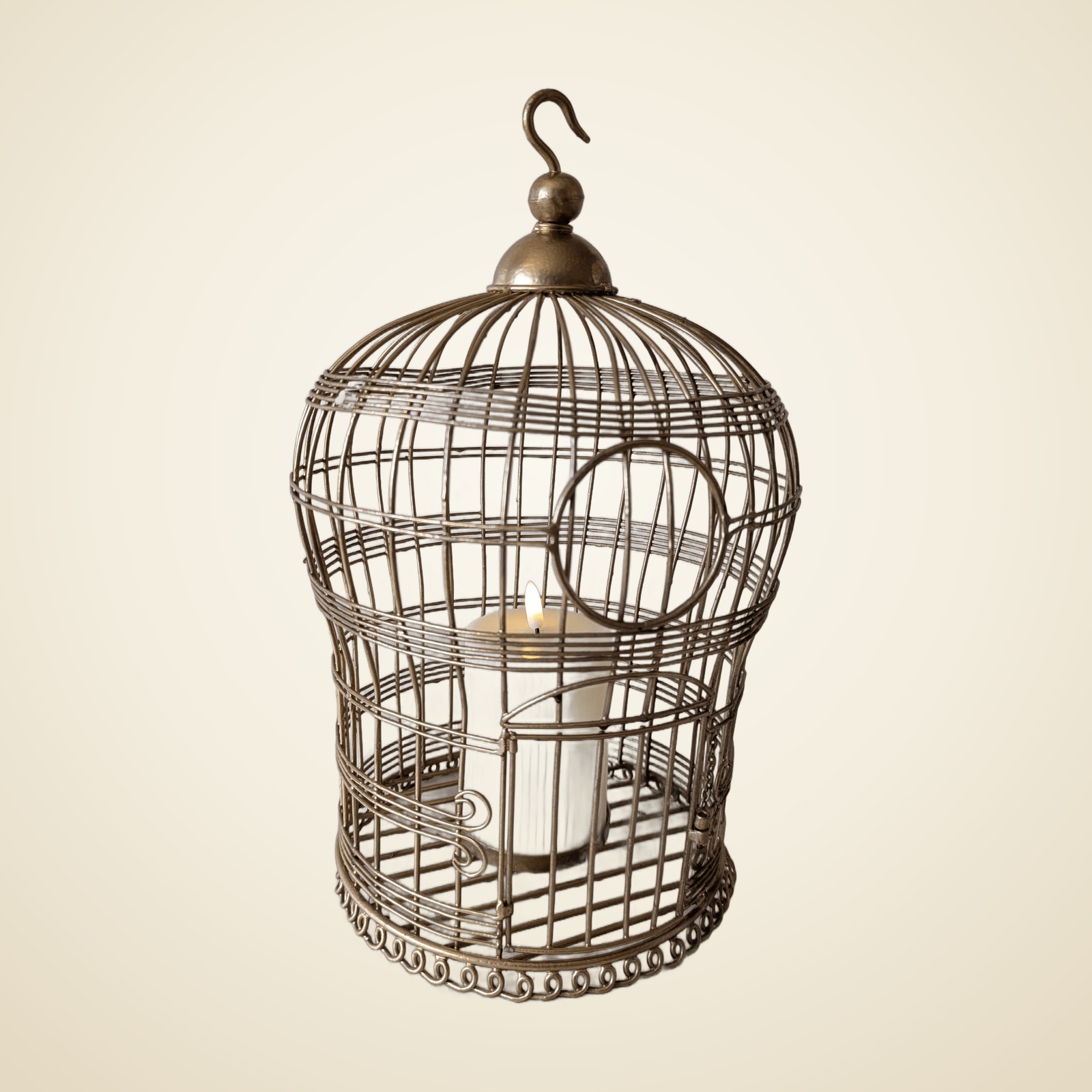 Antique Gold Round Bird Cage
