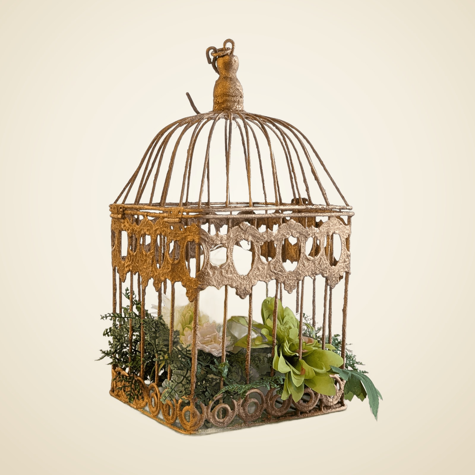 Dressed Vintage Gold Bird cage